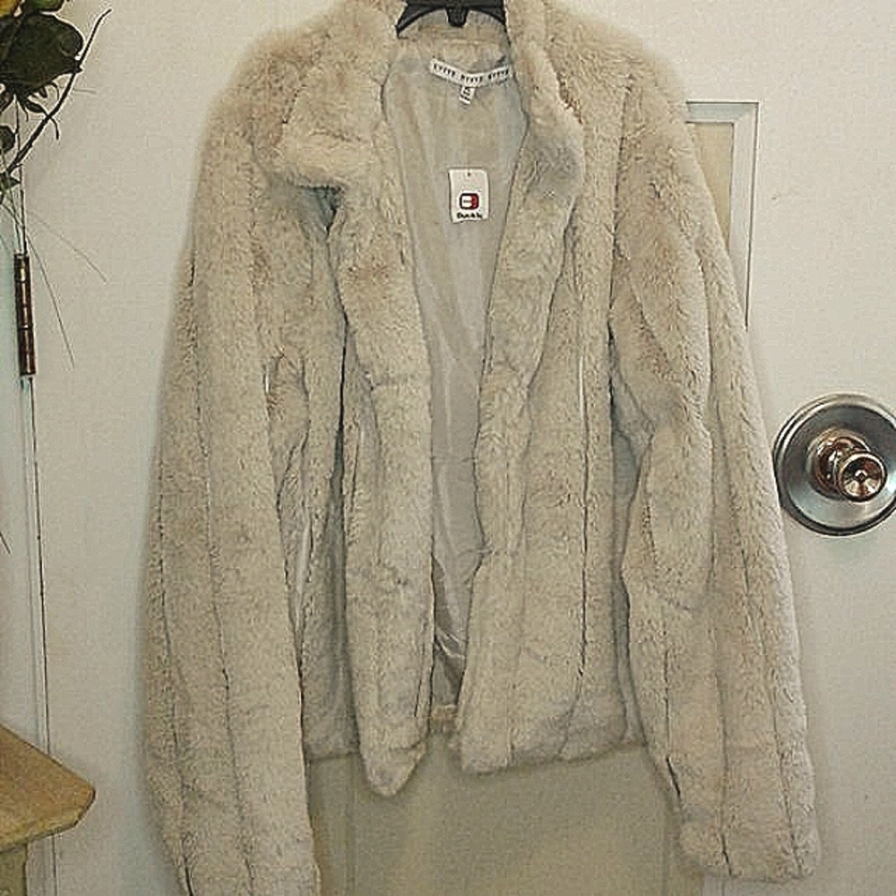 NWT tan teddy fur coat XL